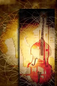Jazz bass background Stock Illustration