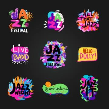 Jazz Blackboard Set Ilustración de archivo