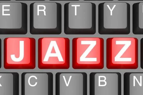 Jazz button on modern computer keyboard Stock Illustration