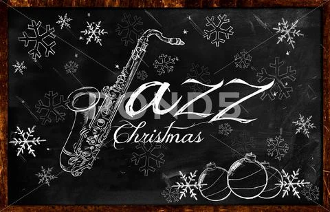 Jazz Christmas music background Stock Illustration