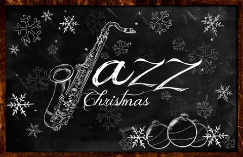 Jazz Christmas music background Stock Illustration