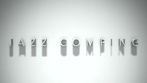 Jazz comping 3D title animation white text on a white background Stock Footage 299378902