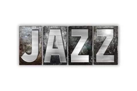 Jazz Concept Isolated Metal Letterpress Type Stock Illustration