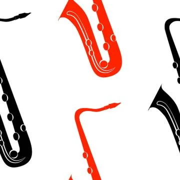 Jazz concept. Saxophone. Seamless pattern. 스톡 일러스트