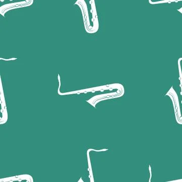 Jazz concept. Saxophone. Seamless pattern. Stock Illustration