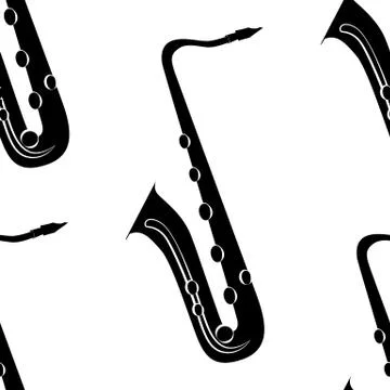 Jazz concept. Saxophone. Seamless pattern. Stock Illustration