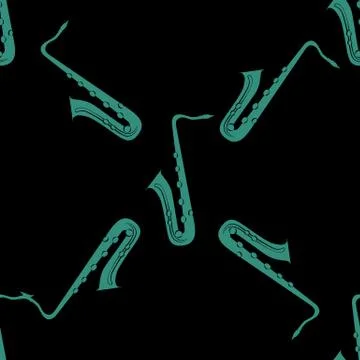 Jazz concept. Saxophone. Seamless pattern. Illustrazione stock