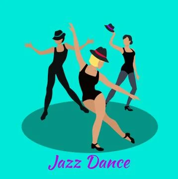 Jazz Dance Concept Flat Design Stock Illustration