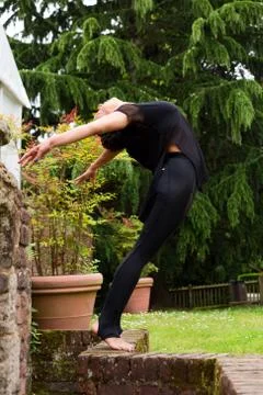 A jazz dancer performing outdoors Stock Photos