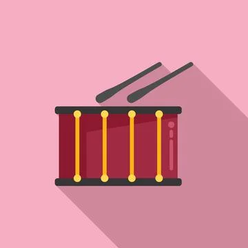 Jazz drum icon flat vector. Music instrument Stock Illustration
