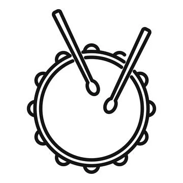 Jazz drum icon outline vector. Music instrument 스톡 일러스트