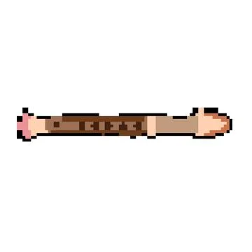 Jazz flute pixel art vector illustration Stock Illustration