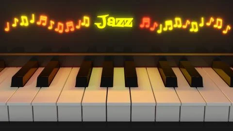 Jazz keyboard Stock Illustration