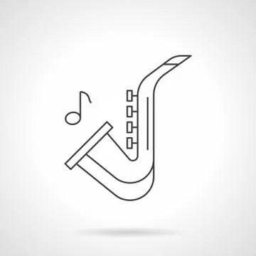 Jazz music flat line vector icon Stock Illustration