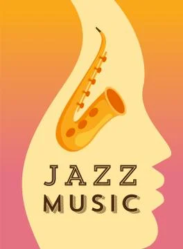 Jazz music flat vector banner template Stock Illustration