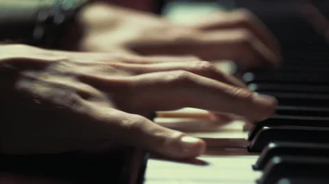 Jazz Pianist Close Up Stock Footage 56626624