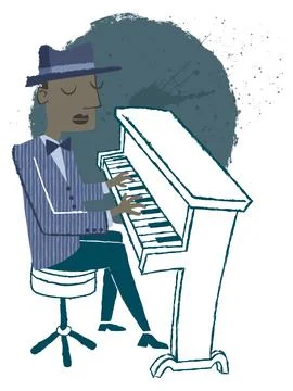 Jazz pianist Illustrazione stock