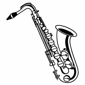 Jazz Saxophone Musical Flat Vector Stock Illustration