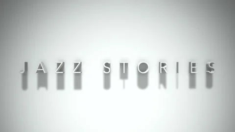 Jazz stories 3D title animation white text on a white background Stock Footage 299750329