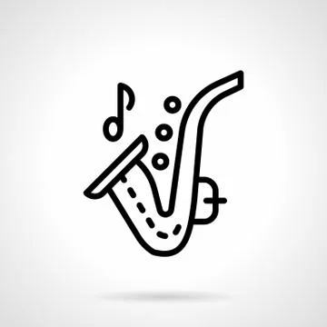 Jazz tune simple line vector icon Stock Illustration