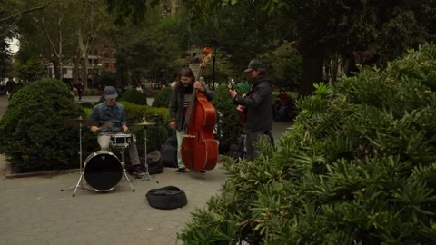 Jazz in Washington Square Park Stock Footage 254081507