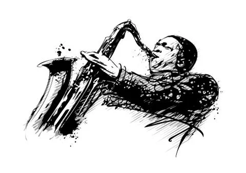 Jazzman illustration Stock Illustration