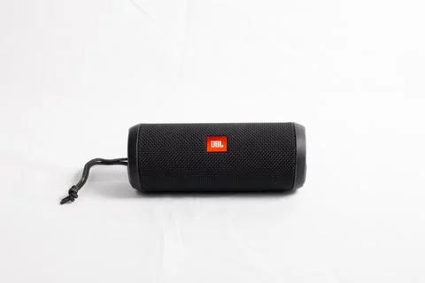 JBL bluetooth wireless portable speaker on a white background 写真素材