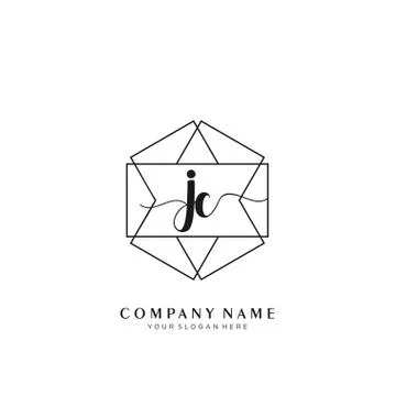 JC Initial handwriting logo geometric template vector Ilustração Stock