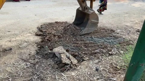 JCB excavator on emergency road work Stock Footage 167694530