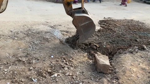 JCB working for asphalt road construction Video stock 166355471