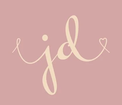 JD initial wedding monogram calligraphy vector illustration. Hand drawn let.. Illustrazione stock