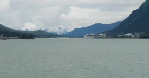 J.D.Bridge or Douglas Bridge,connecting downtown Juneau with Douglas Island. Stock Footage 304866447