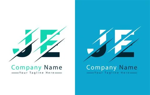 JE Letter Logo Vector Design Template Elements Illustrazione stock
