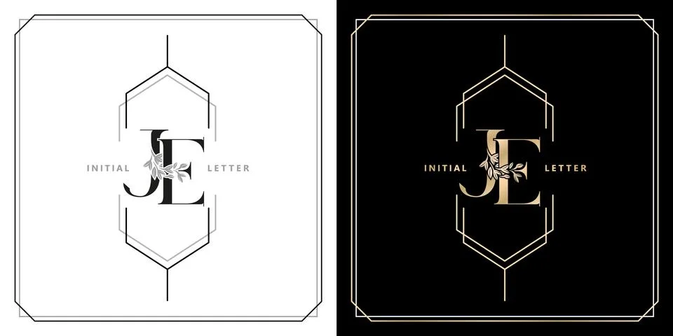 JE or EJ initial letter and graphic name, JE or EJ Monogram Stock Illustration