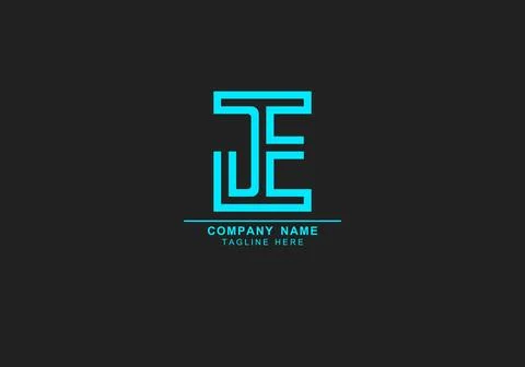 JE or EJ minimal and lineart logo Illustrazione stock