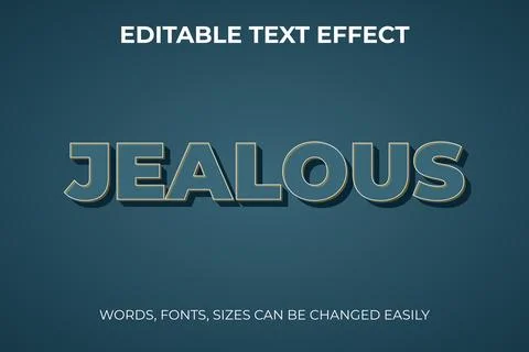 Jealous 3d editable text effect Illustrazione stock