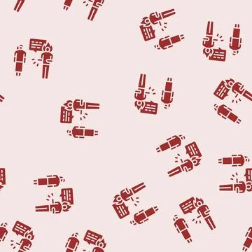 Jealousy couple glyph seamless pattern Stock Illustration