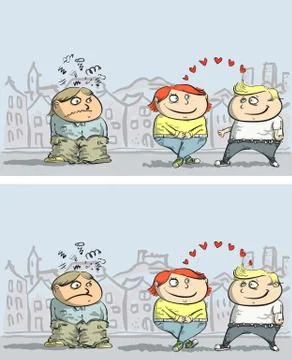 Jealousy Differences Visual Game Stock Illustration