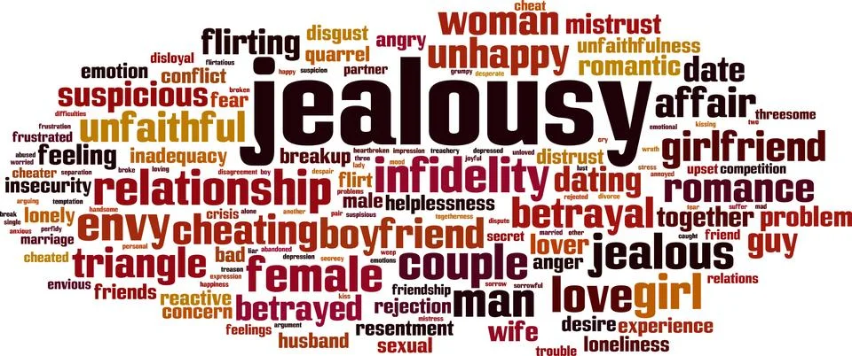 Jealousy word cloud Stock Illustration