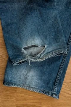 Jean leg decomposed close up Stock Photos
