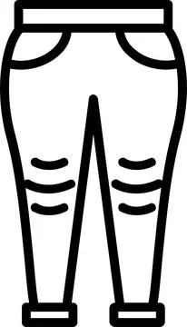 Jean Line Icon Design Stock Illustration