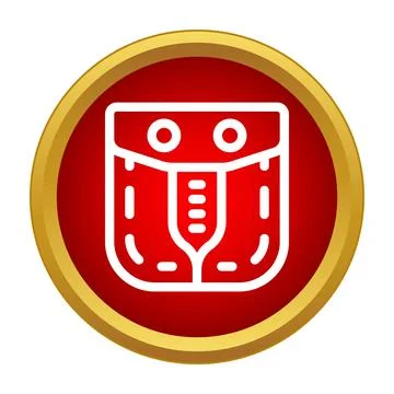 Jean pocket vector icon on a red round button 库存插图