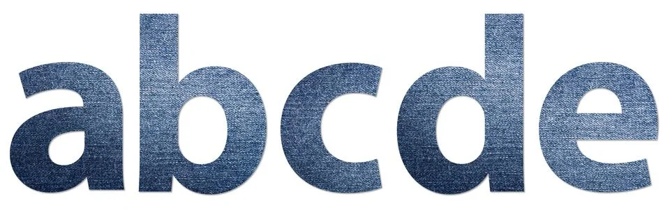 Jeans Alphabet Letters A-E Illustrazione stock