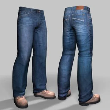 3D Model: Jeans and boots ~ Buy Now #91437947 | Pond5