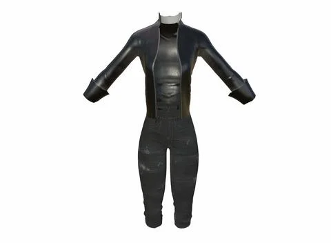 Jeans and a jacket on a white background 3d-rendering Stockillustratie