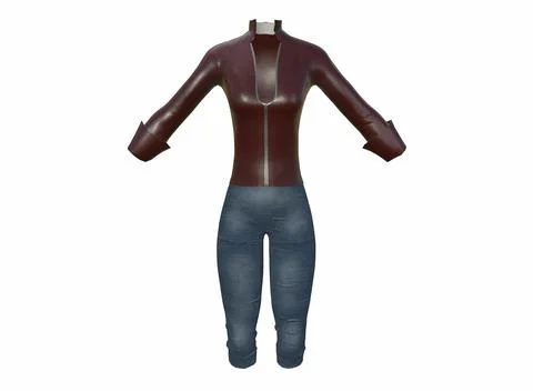 Jeans and a jacket on a white background 3d-rendering イラスト素材