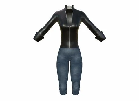 Jeans and a jacket on a white background 3d-rendering イラスト素材