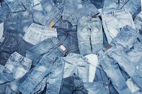 Jeans assortment background Stock Photos
