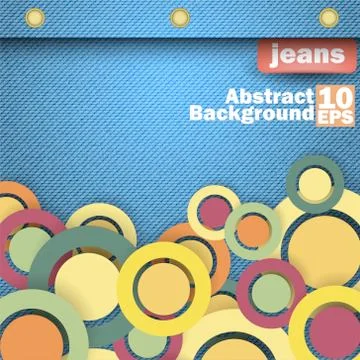 Jeans background with bubble. Vector Stock Illustration