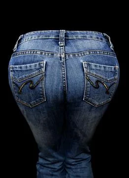 Jeans on black background Stock Photos
